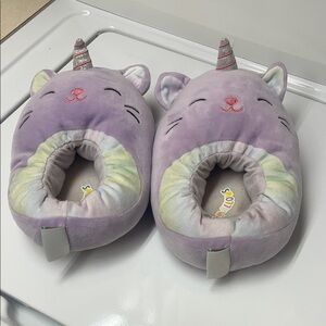 Squishmallows Purple and Cream Unicorn Slippers